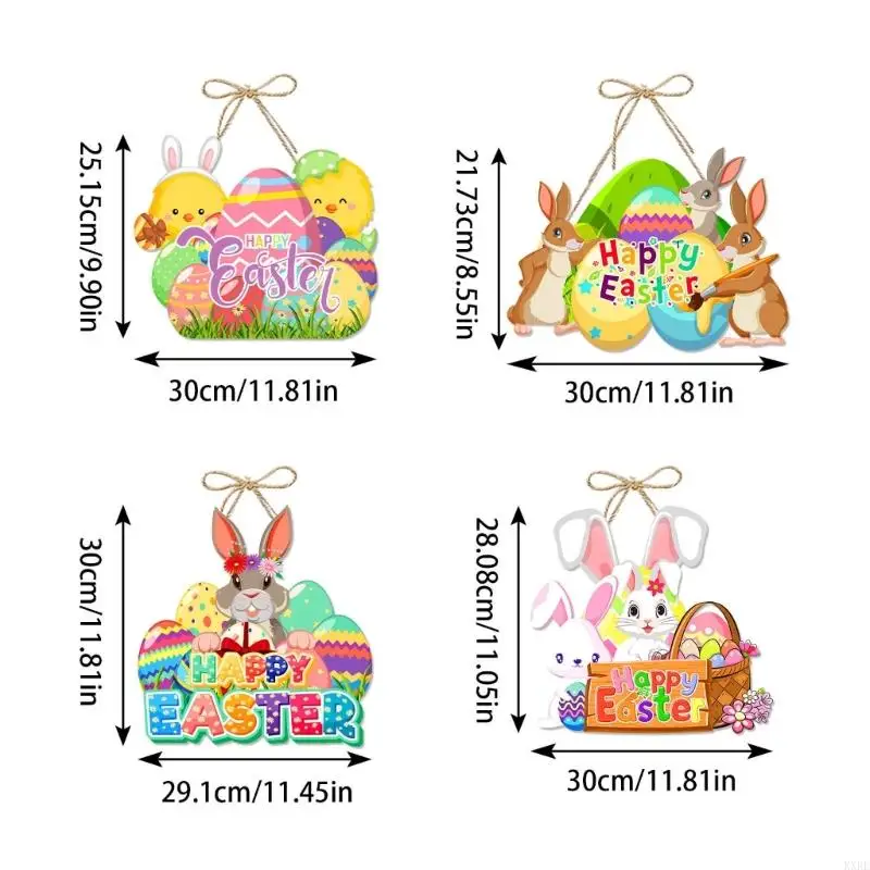 4Pieces Decoratief papieren deurteken Hangdeur Sign Spring Festival Ornament Kxre