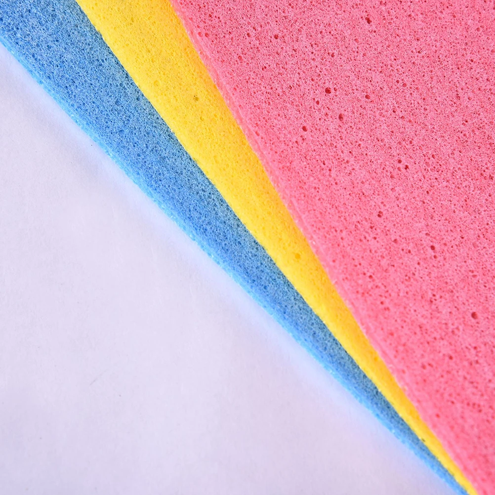 

4pcs Wood Pulp Cotton Rag Cellulose Sponge Cloth Kitchen Cleaning Absorbent Dish Washcloth Soft Towel