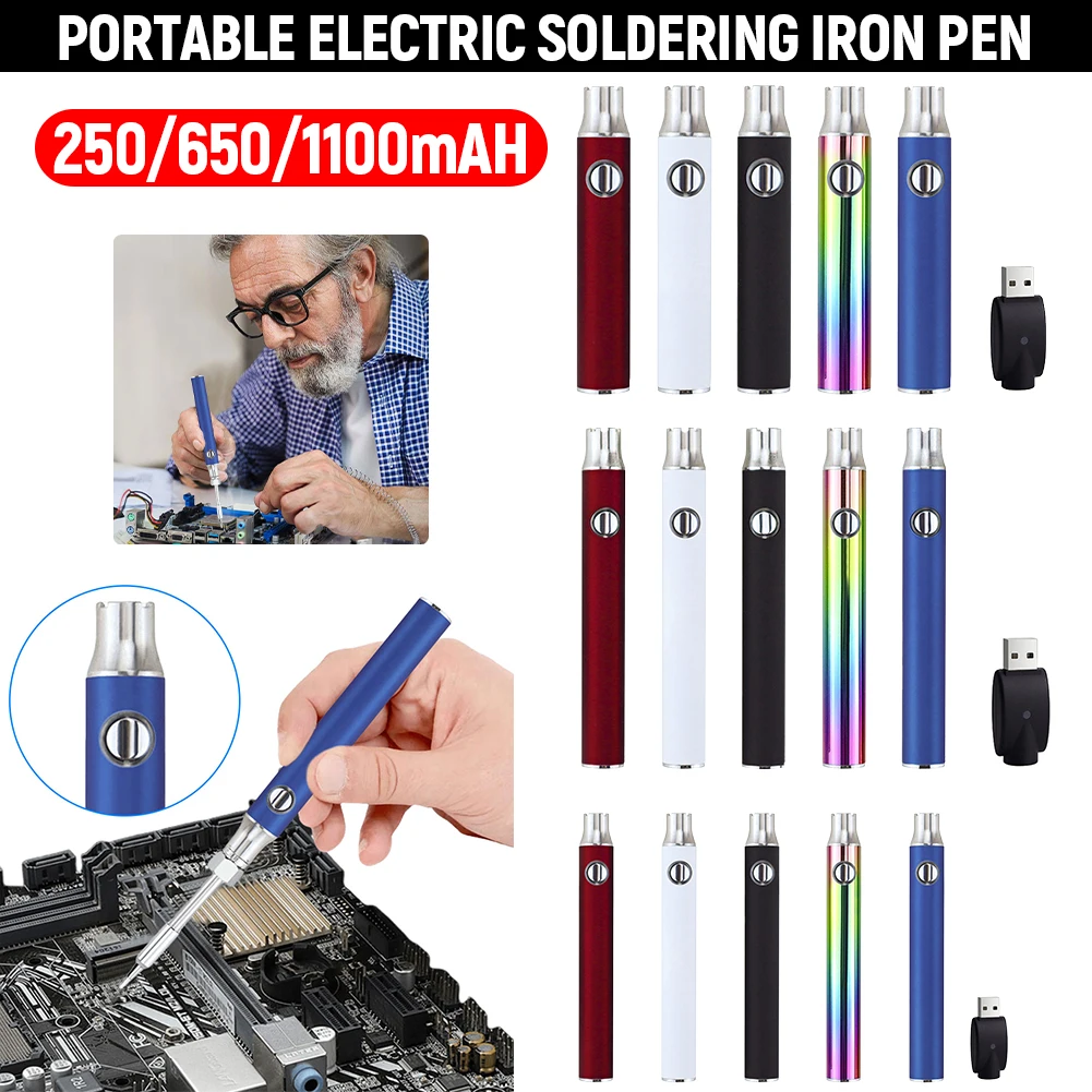 

510 Thread Pen Solder Iron 3 Gear Adjustable Voltage 350/650/1100mAh Mini Soldering Iron Kit with USB Charger Smart Power Pen