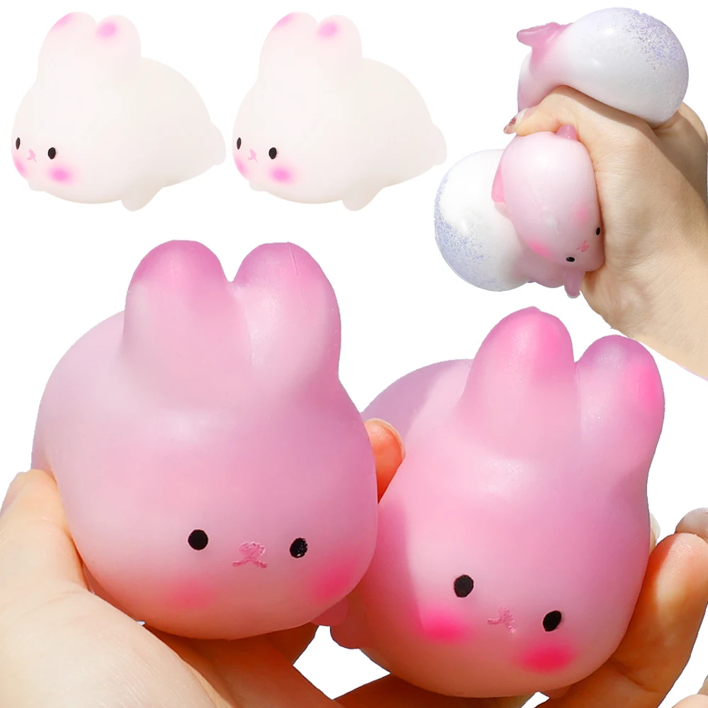 

Cute Cartoon Meet Light Color Changing Rabbit Knead Happy Toys Children Adult Vent Decompression Toy Cute Fun Rabbit Doll Gifts