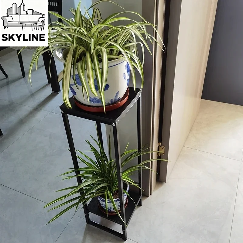 

Минималистичная напольная подставка для растений из кованого железа, креативная подставка для цветов, уличная мебель, полка для цветочных горшков, демонстрационная подставка