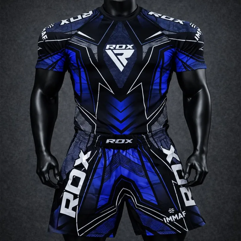 Summer New MMA RDX Fighting Night Tee Shorts Men Kid Boxing Training Sports Set Oversized Breathable Speed Drying Jersey view 3
