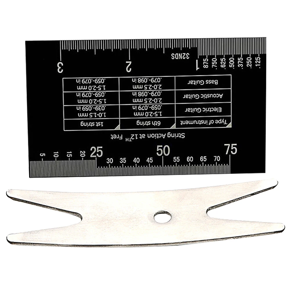 

1 Set Guitar String Action Gauge Ruler For Electric Acoustic Bass String Height Measuring Tool Luthier Setup Kit Fret Rocker