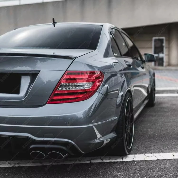 STLF Car Body Kit for Benzs C Class W204 Upgrade to C63 Style With Front Bumper Rear Bumper Side Skirts Rear Diffuser 5