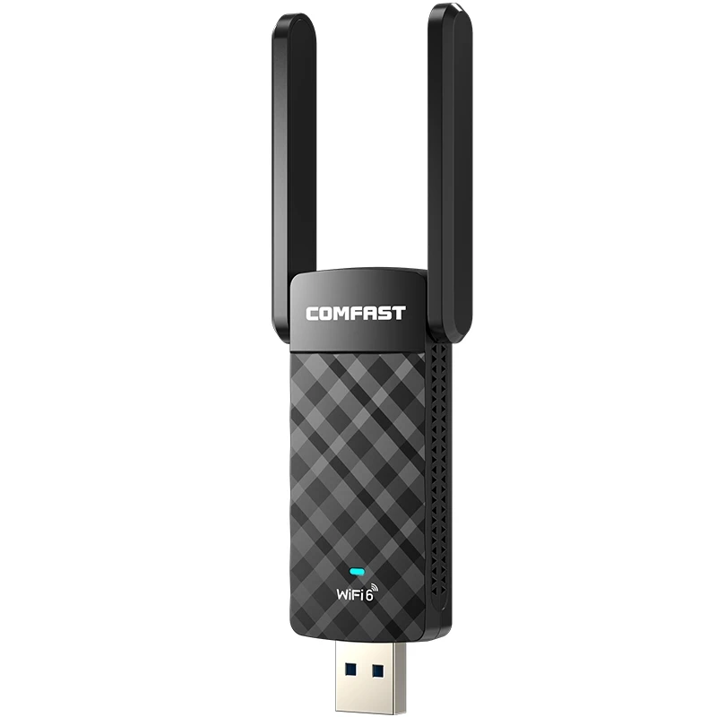

COMFAST CF-952AX V2 1800Mbps 2.412GHz-2.484GHz and 5.180-5.825GHz Dual Band Wireless Network Card WiFi6 USB 3.0 Adapter
