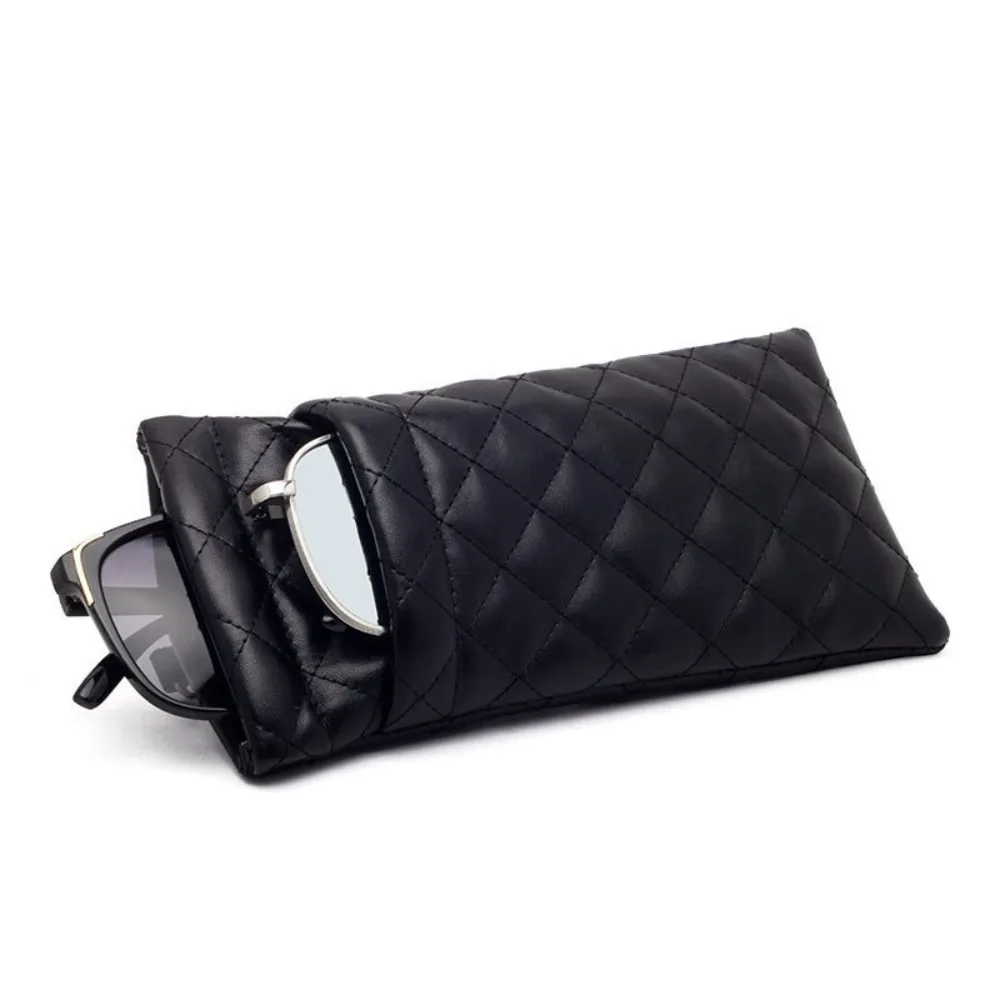 Portable Spring Auto-close Glasses Bag Glasses Clip Korean Style Duble-layer Glasses Case Shrapnel Snap Shut Sunglasses Pouch