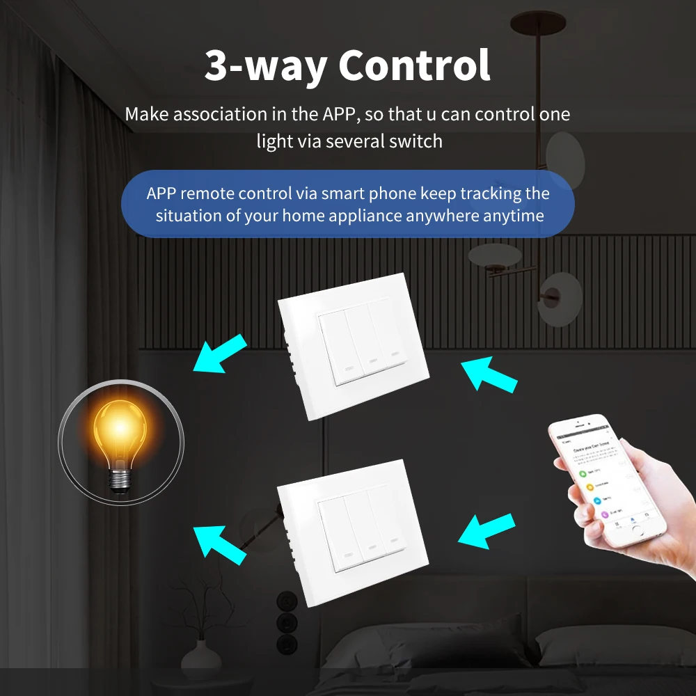 Tuya Zigbee3.0 Wall Light Switch 1 2 3 Gang Push Button Light Switches Smart Life US Interrupter Alexa Google Home Voice Control