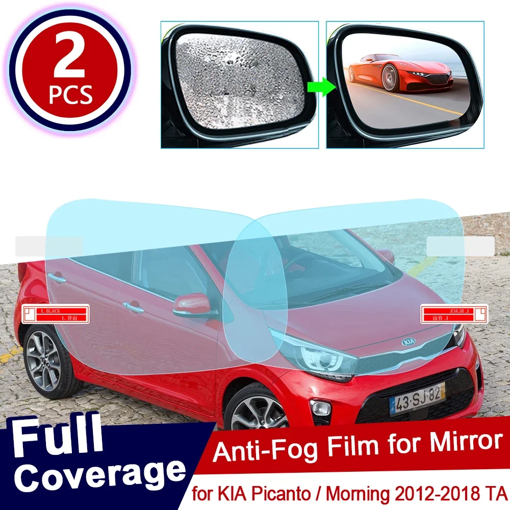 for KIA Picanto Morning 2012~2018 TA Full Cover Anti Fog Film Rearview Mirror Rainproof Clear Anti-fog Films Car Accessories