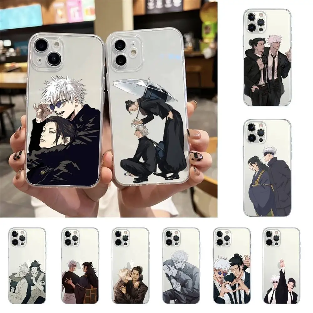 

Geto Suguru And Gojo Satoru Phone Case For Iphone17 16 15 11 13 14 Pro Max 7 8 Plus X Xr Xs Max Se2020 12mini Transparent Cov