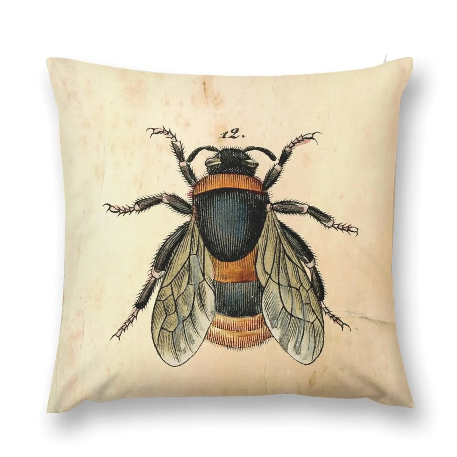 Vintage bee illustration Throw Pillow Throw Pillow Covers christmas decorations 2025 Sofa Covers sleeping pillows pillow