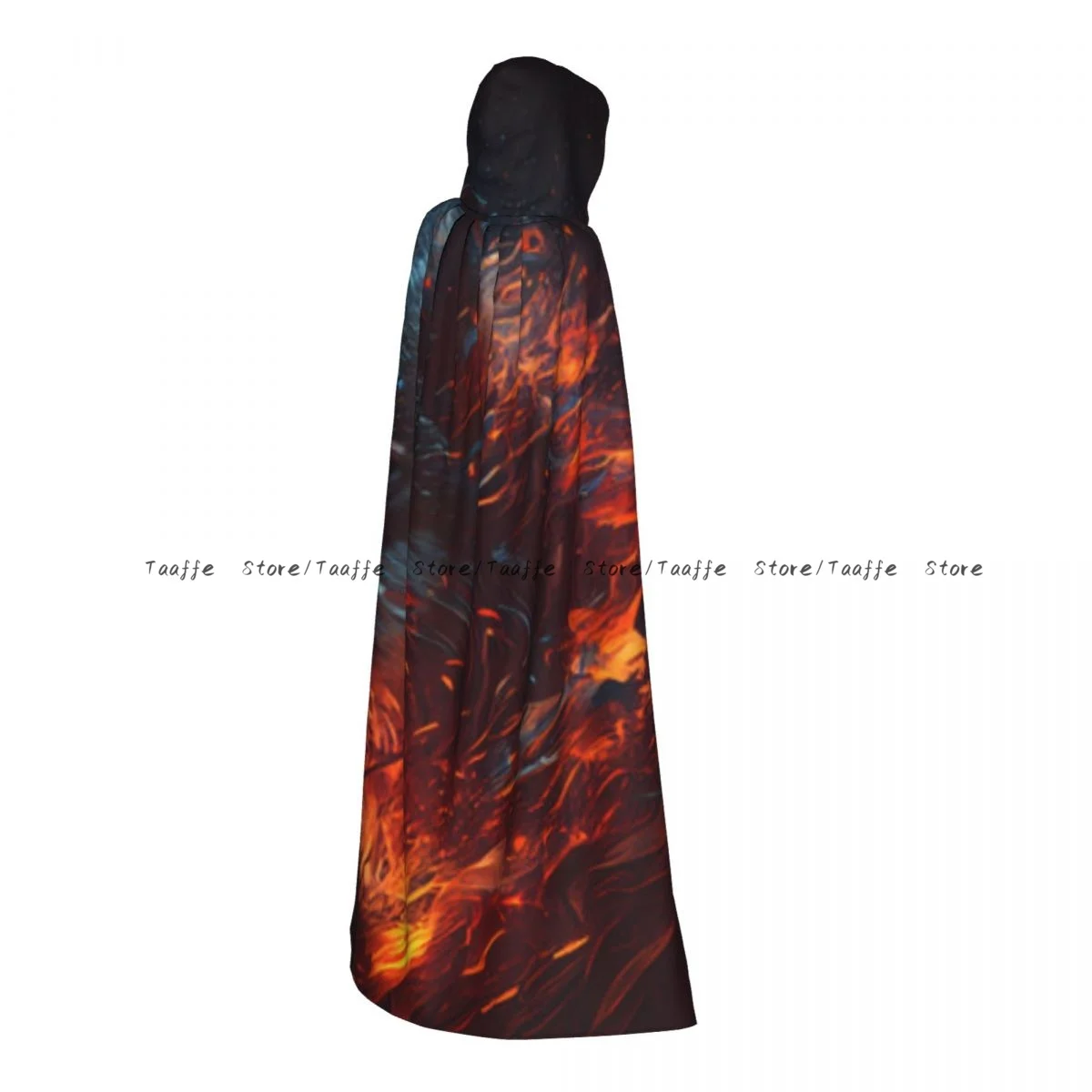 

Adult Wolf In Fire Cloak Cape Hooded Medieval Costume Witch Wicca Vampire Halloween Costume Dress Coat