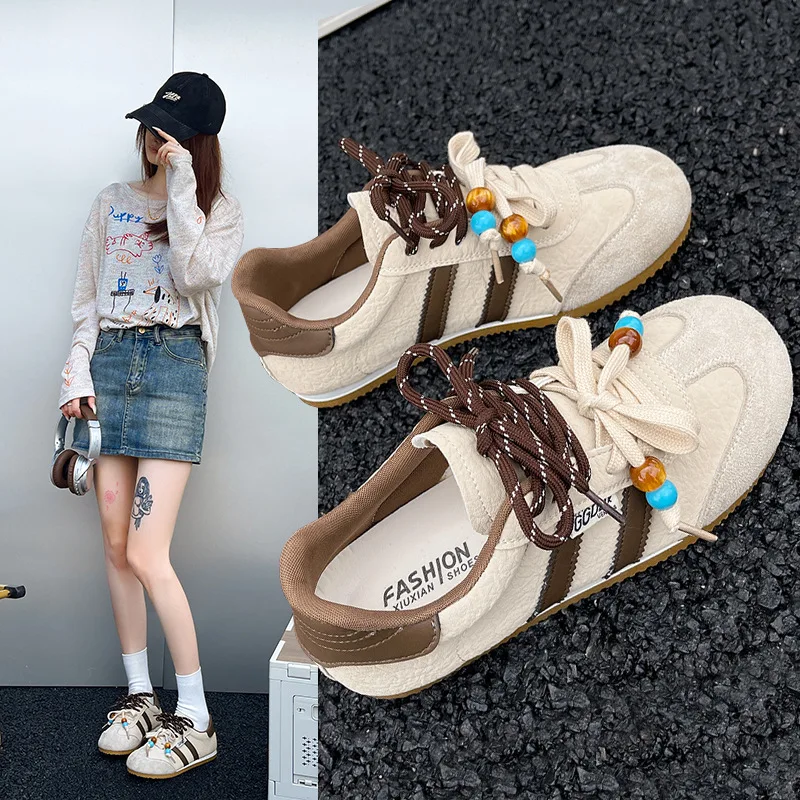 

Retro German Training Shoes for Women Casual sneakers that make feet look smaller lightweight comfortable single shoes
