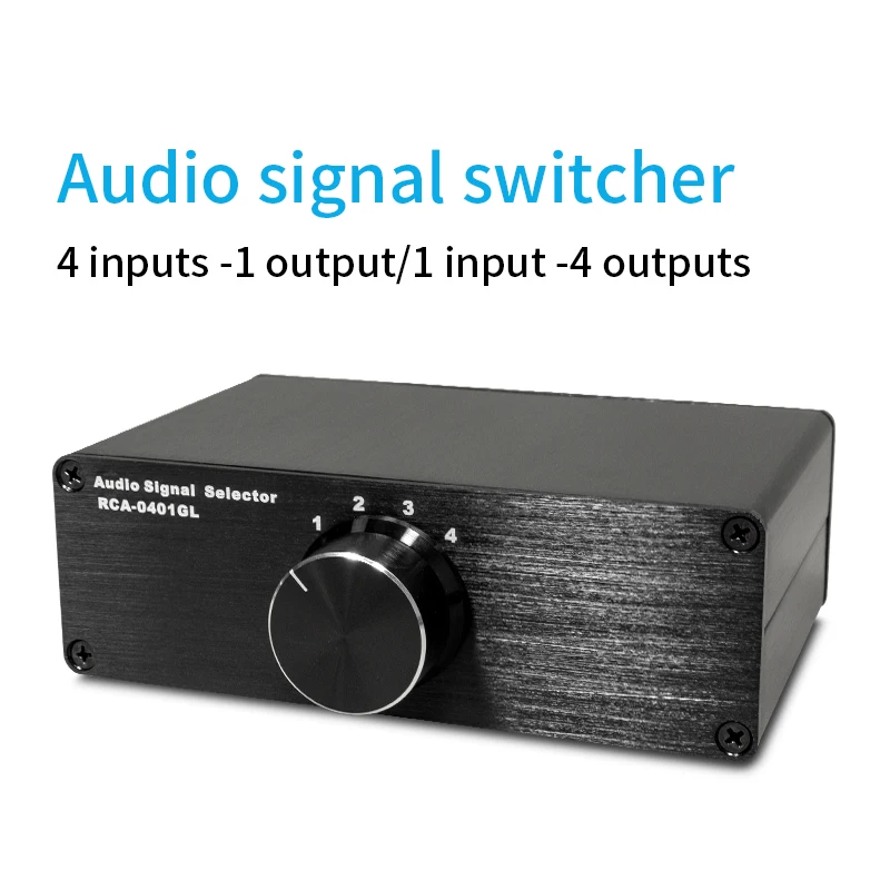 

4-in-1-out/1-in-4-out dual channel audio source selector switch box, suitable for RCA switches of multiple devices