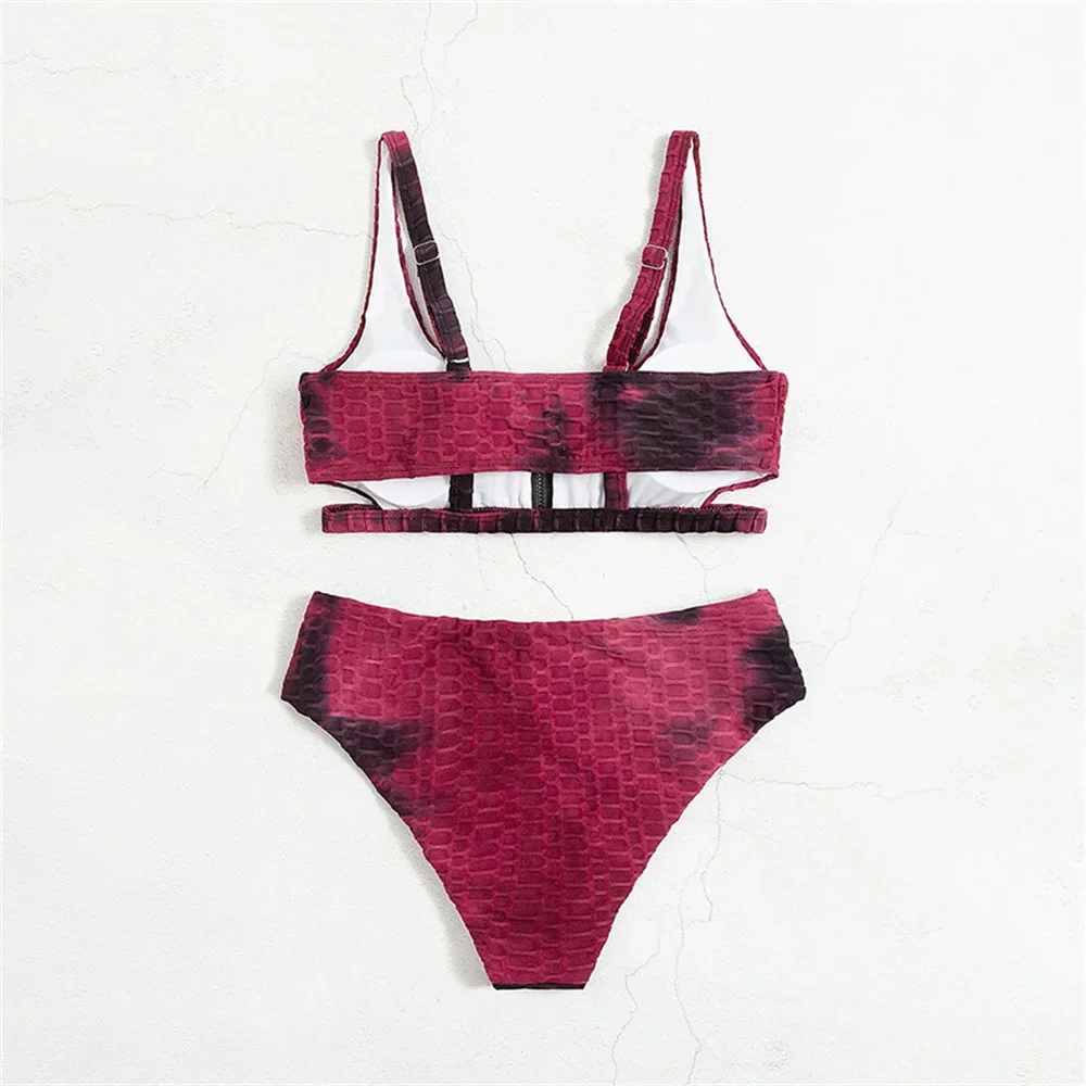 مثير الجوف بيكيني سستة Tankini التعادل صبغ ملابس السباحة ثونغ عالية الخصر عطلة ملابس النساء البرازيلي الشاطئ الزي ثوب السباحة