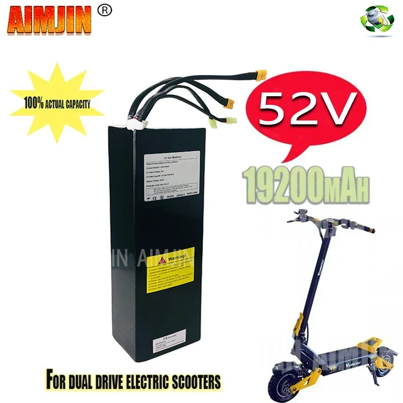 

52V 19.2Ah 14S4P 21700 Li-ion Battery Pack Dual Port Fast Charging Suitable For Dual Drive Electric Scooters