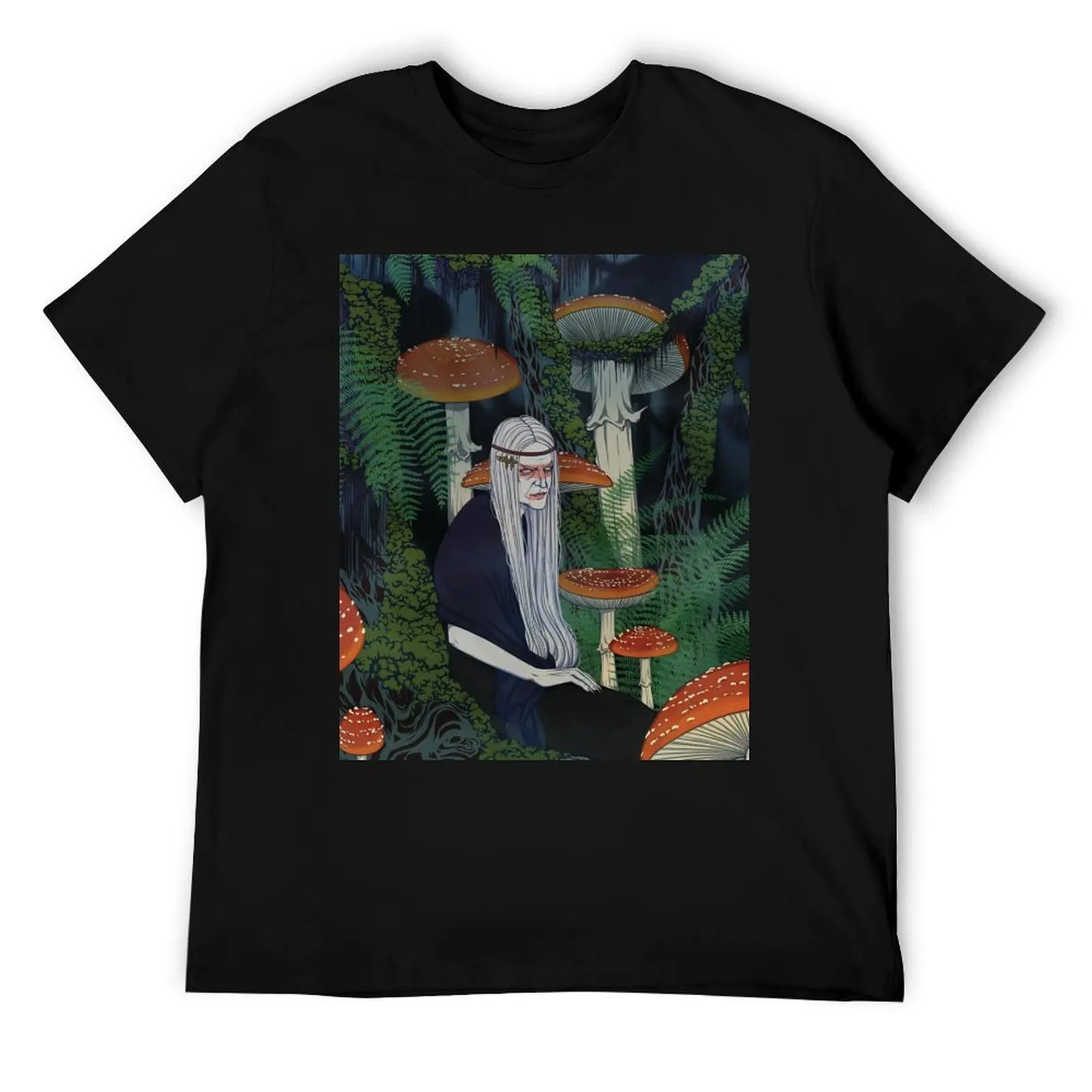 بابا ياجا تي شيرت أساسي تي شيرت قطن تي شيرت رجل 100% تي شيرت للرجل جرافيك تي شيرت كلاسيكي