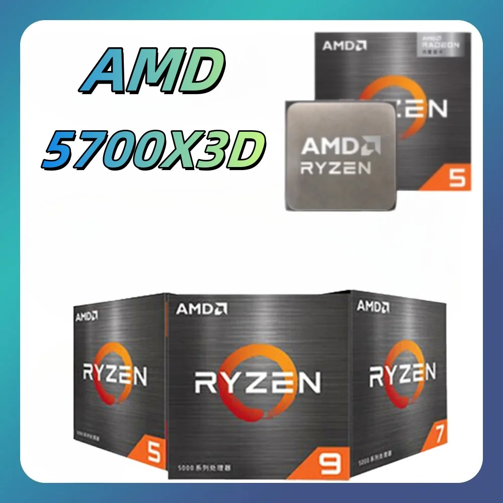 5700X3D Ryzen 7 5700X3D R7 New 4.1 GHz 8-Core 16-Thread CPU 7NM L3=96M 100-000001503 Socket AM4 Without Fan