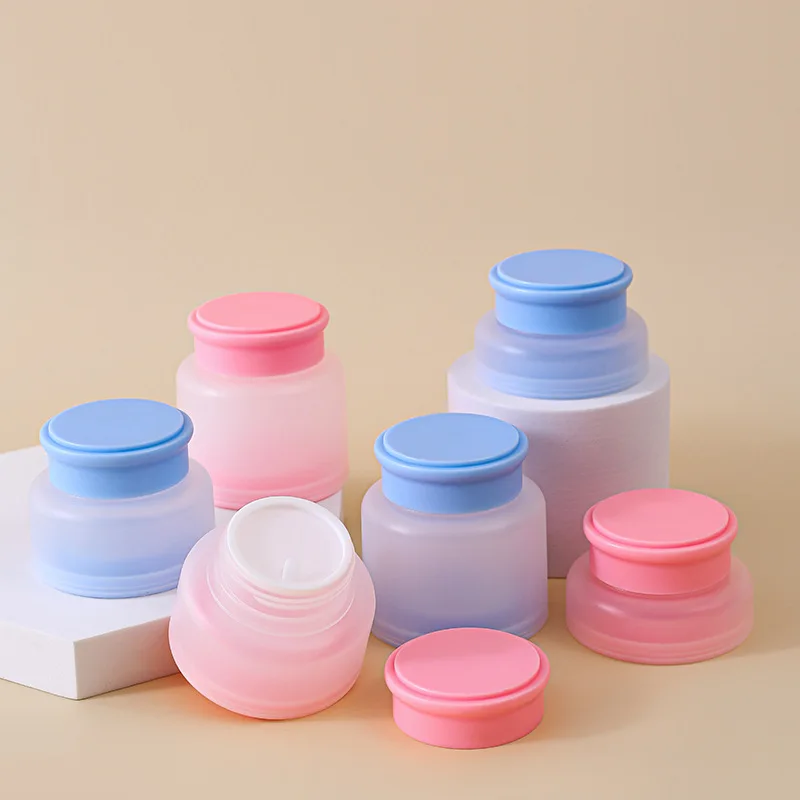 Refill Bottles Blue Empty Harir Wax Pots Screw Lid Skincare Face Cream Jars Pink Plastic Containers For Cosmetics 15G 30G 50G