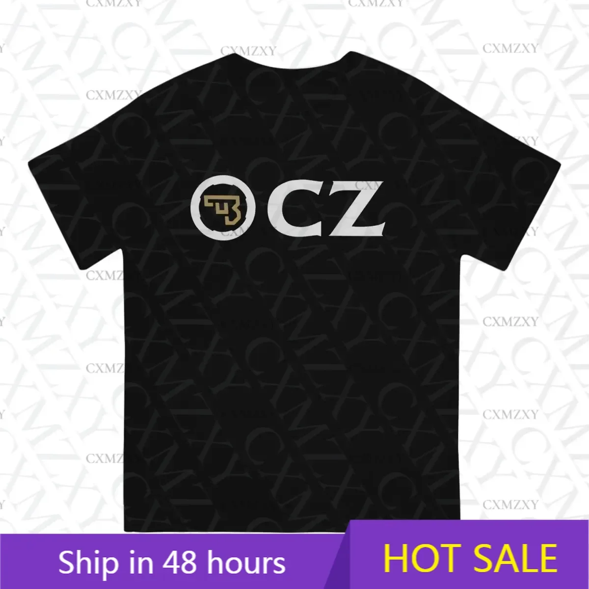 

CZ Pistol T Shirts for Men Cotton Novelty T-Shirts Round Collar Smith Cool Wesson Tees Short Sleeve Tops Summer