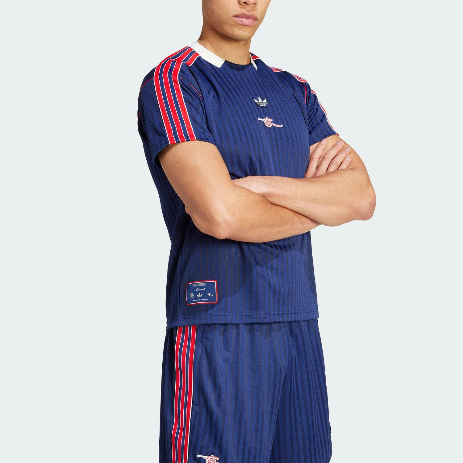 Adidas genuine Three Stripes Men's Football Breathable Training Sports Jersey JF0546