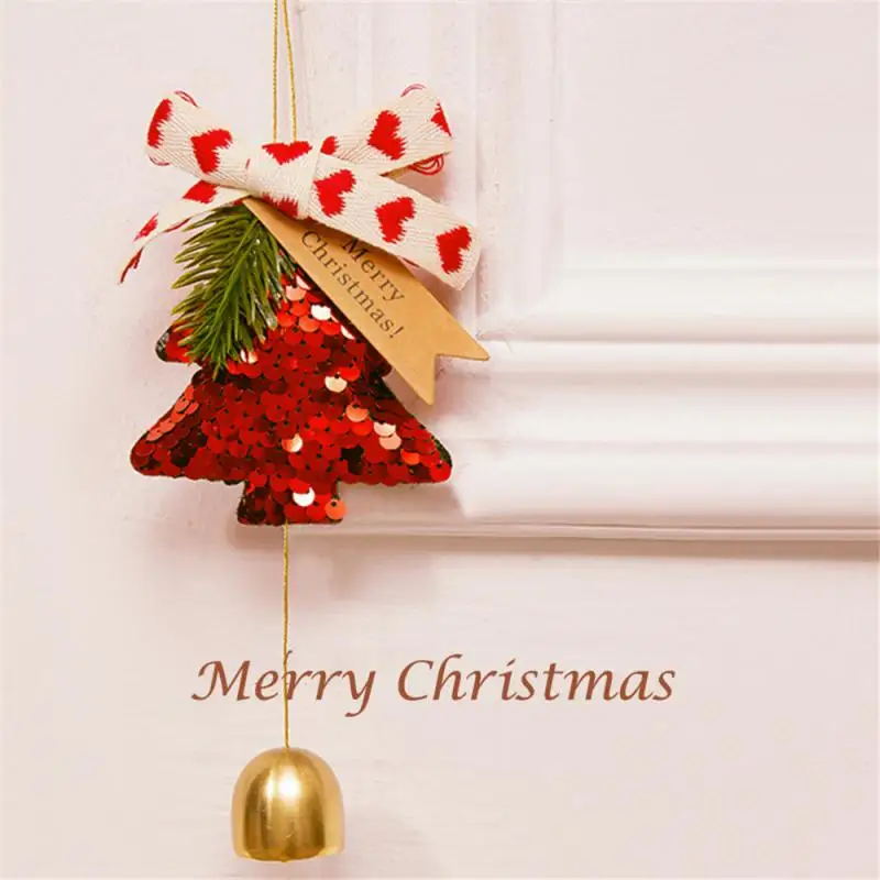 2024 Christmas Tree Hanging Pendants Happy New Year Bell Pendant Merry Christmas Decorations For Home Xmas Ornaments Couple Gift