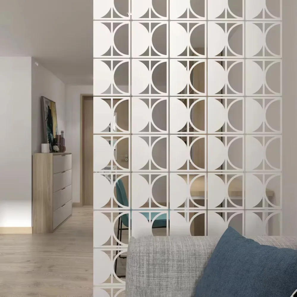 Modular Hanging Room Divider Suspended Room Partition Louver and Blinds Adjustable Privacy Screen for Home Office