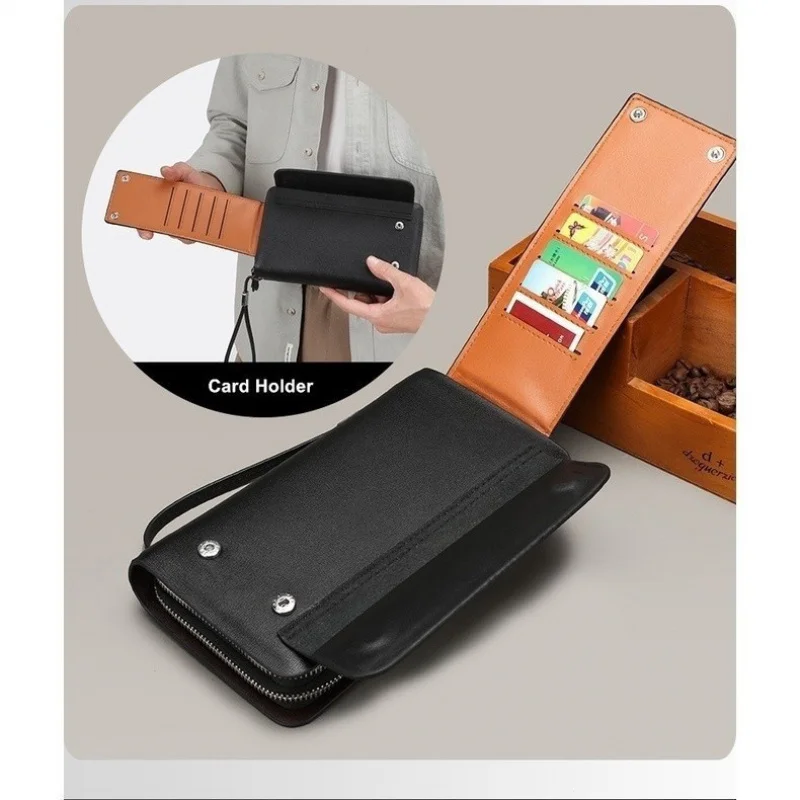 Men's Clutch Bag Handbag Long Wallet Moneybag Large Capacity Multi Card Holders Billfold Business