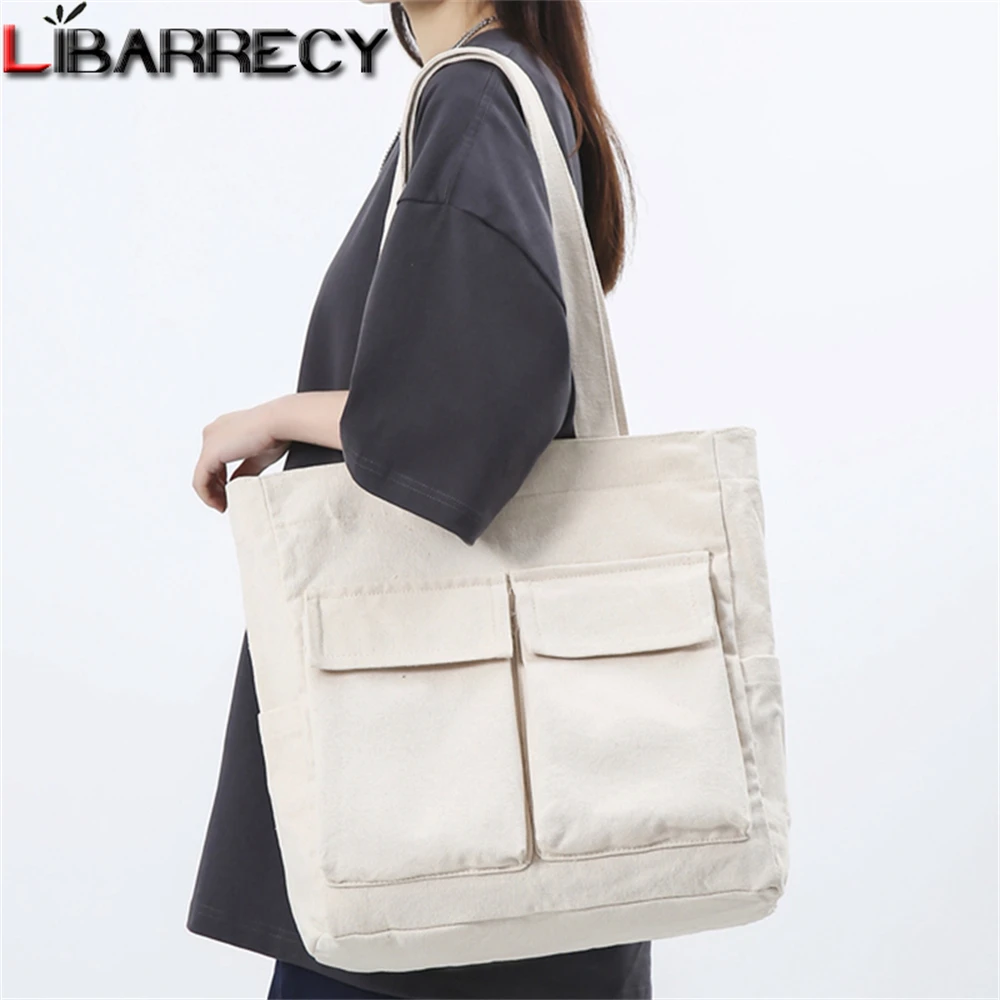 

Large Capacity and High Quality Canvas Ladies Shoulder Bag Solid Color Fashion Women's Handbag New Women Tote Bags Bolso Mujer