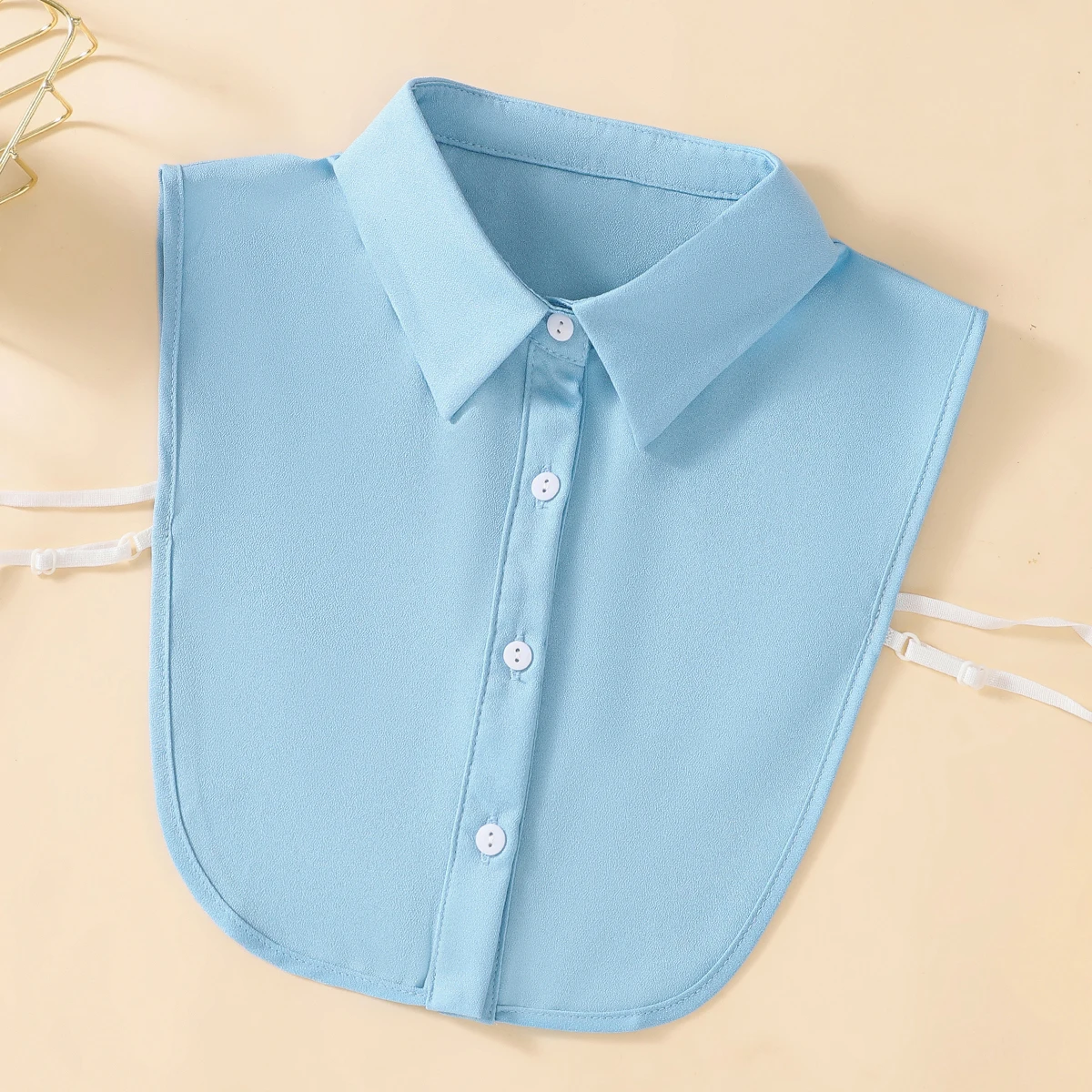 Szyfonowy jednokolorowy fałszywy kołnierzyk na co dzień z imitacją kołnierzyka z klapą odpinana połowa koszuli bluzka kołnierzyk Dickey dla kobiet