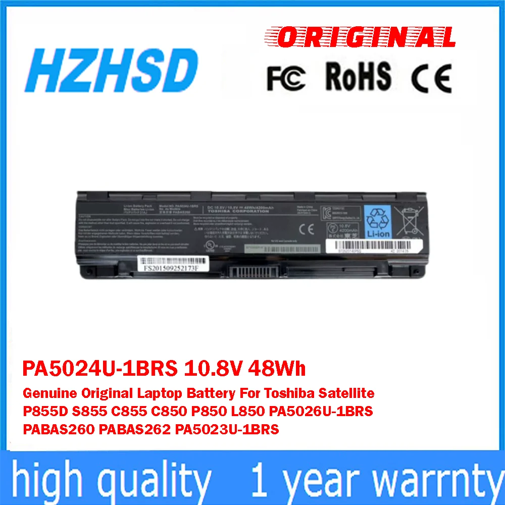 

PA5024U-1BRS 10,8 В 48 Втч оригинальный аккумулятор для ноутбука Toshiba Satellite P855D S855 C850 P850 L850 PA5026U-1BRS PABAS260