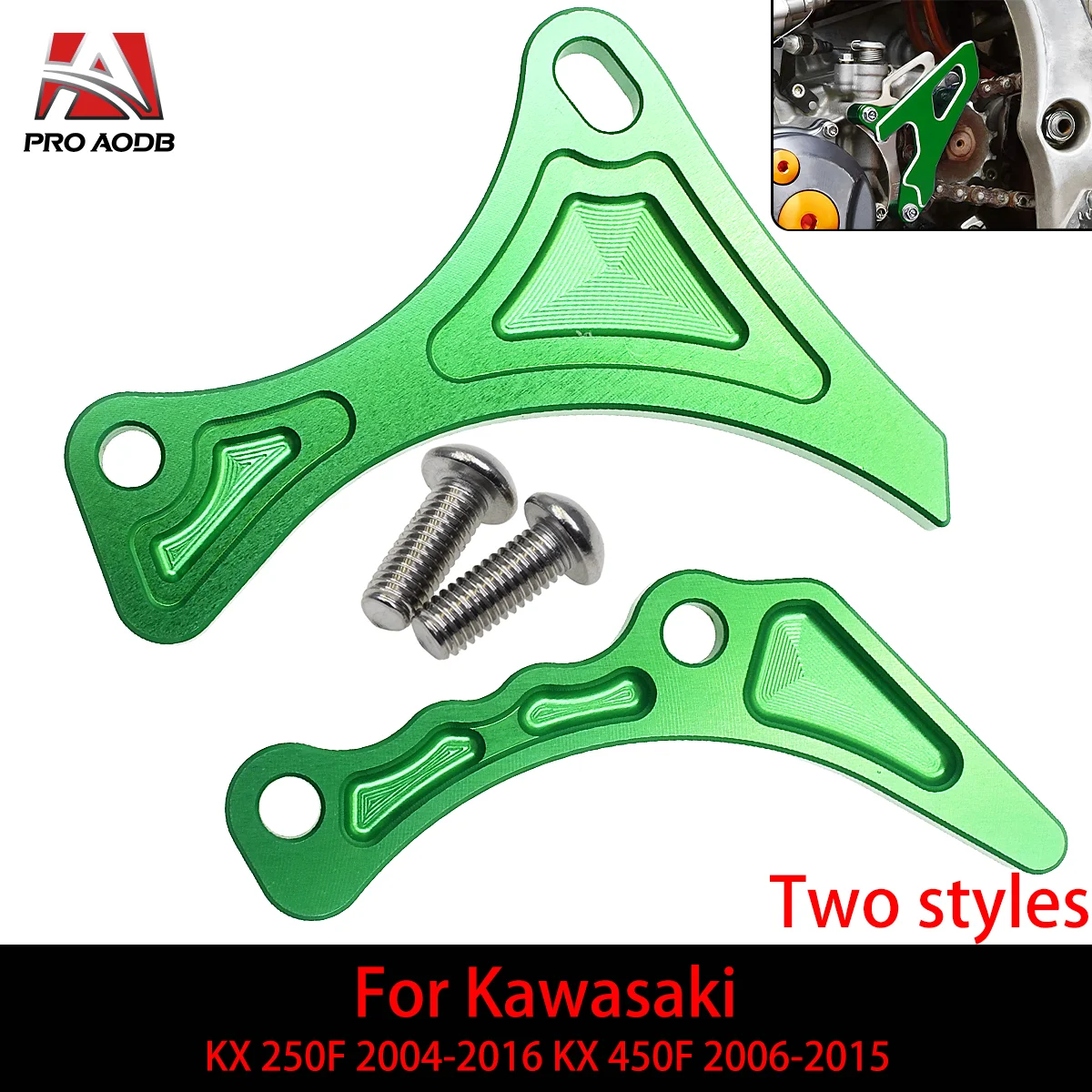 

Aluminum Guard Cover Chain Sprocket Cover Case Saver Engine Protector For Kawasaki KX250F 2004-2016 KX450F 2006-2015 Motorcycle