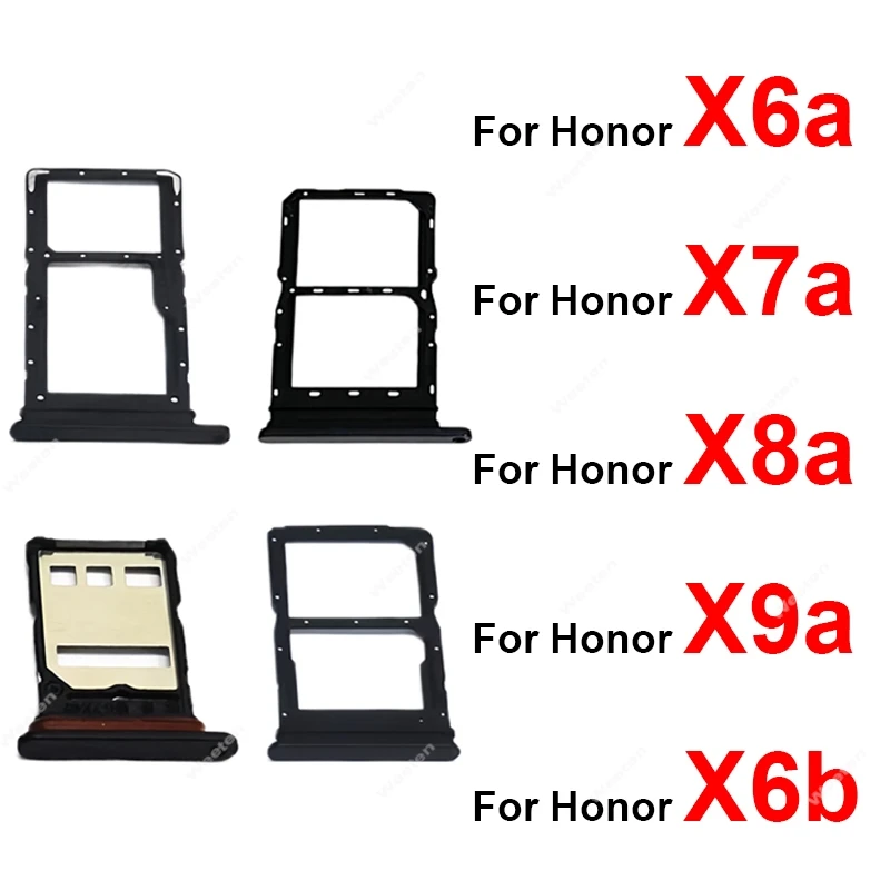 Sim Card Tray Holder Socket Adapter For Huawei Honor X6a X6b X7a X8a X9a Sim Card Reader Slot Connector Replacement Repair Parts