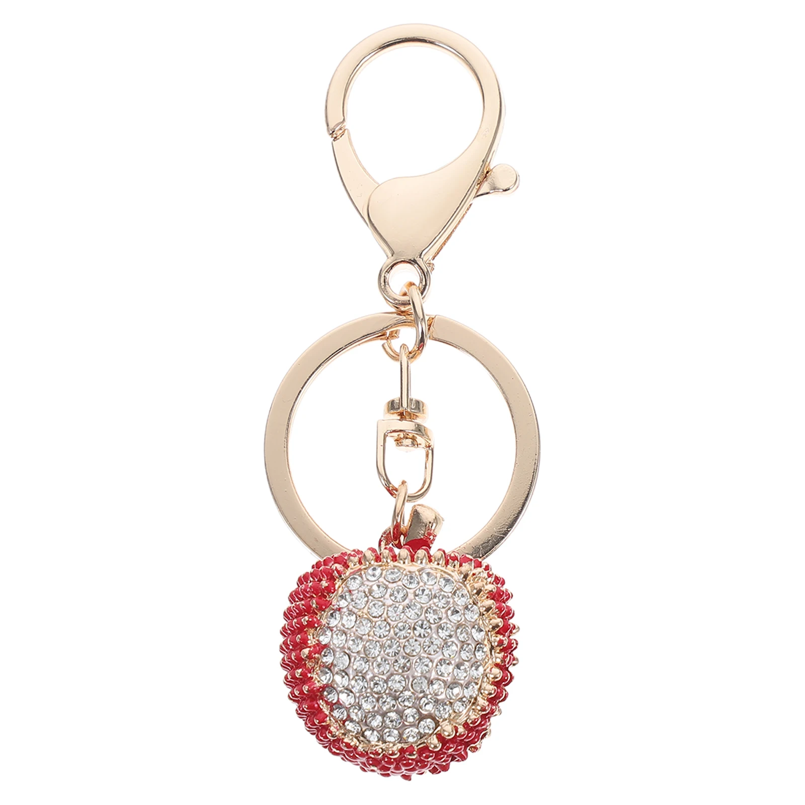 

Lychee Keychain Fruit Purse Ornament Bling Sparkle Rhinestone Design Crystal Pendant Litchi Hanging Gift Idea Elegant