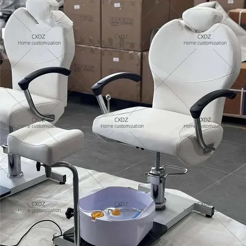 New Hair Salon Reclining Chair for Home and Barber Shop with Foot Washing Function Chinese Style Salon Chair Factory Direct
