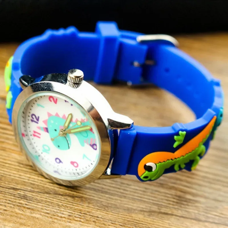 Kinder Kinder Mädchen Jungen Studenten Regenbogen Einhorn Dinosaurier Bunte Silikon Uhren Schöne Sterne Party Geschenk Quarz Armbanduhr