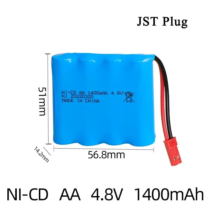 Batterie aste pour voiture RC, 24.com, 4.8V, 1400mAh, AA, NICD, réservoir, camions, robots, pistolets, bateaux, jouet RC, 1 pièce