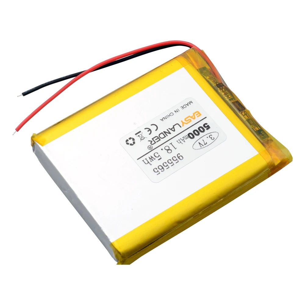 PH JST XH 1.0 1.25 1.5 2.0 2.54 التوصيل 955465 955565   3.7 فولت 5000 مللي أمبير بطارية ليثيوم بوليمر قابلة للشحن تستخدم لنظام تحديد المواقع DVD DVR