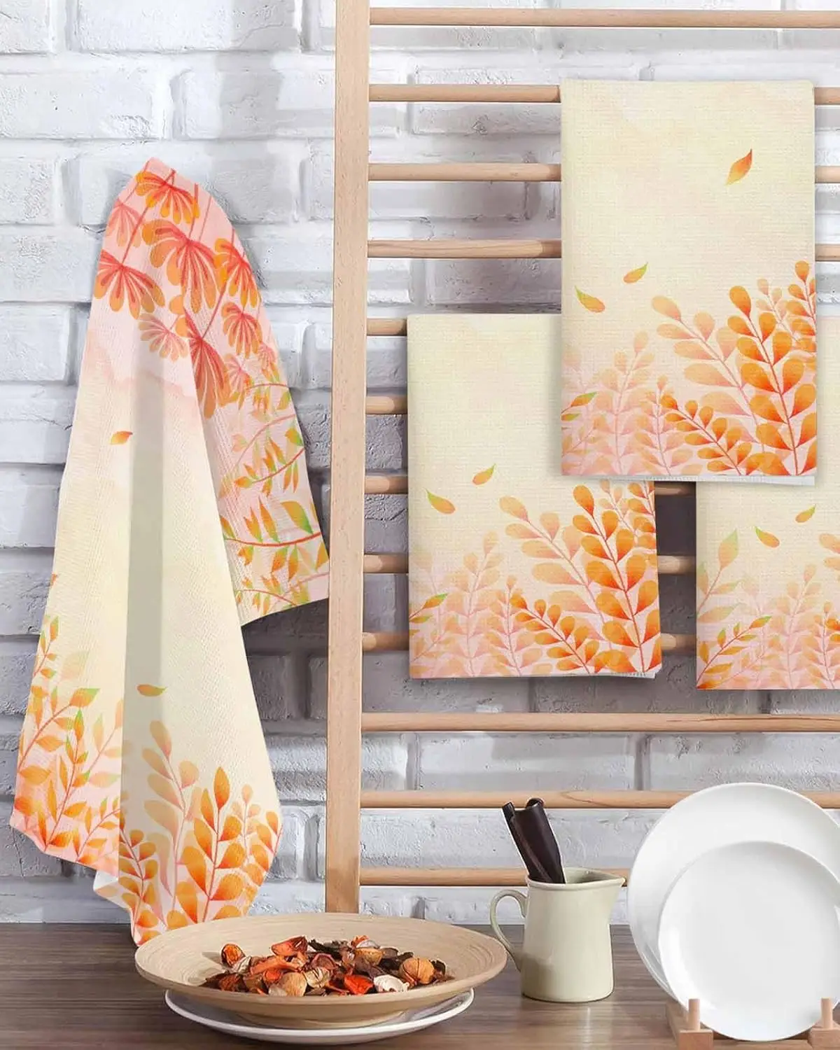 

Fall Maple Leaf Kitchen Dish Towels Kitchen Supplies Absorbent Kitchen Dish Tea Towels Cleaning Supplies Thanksgiving Decoration