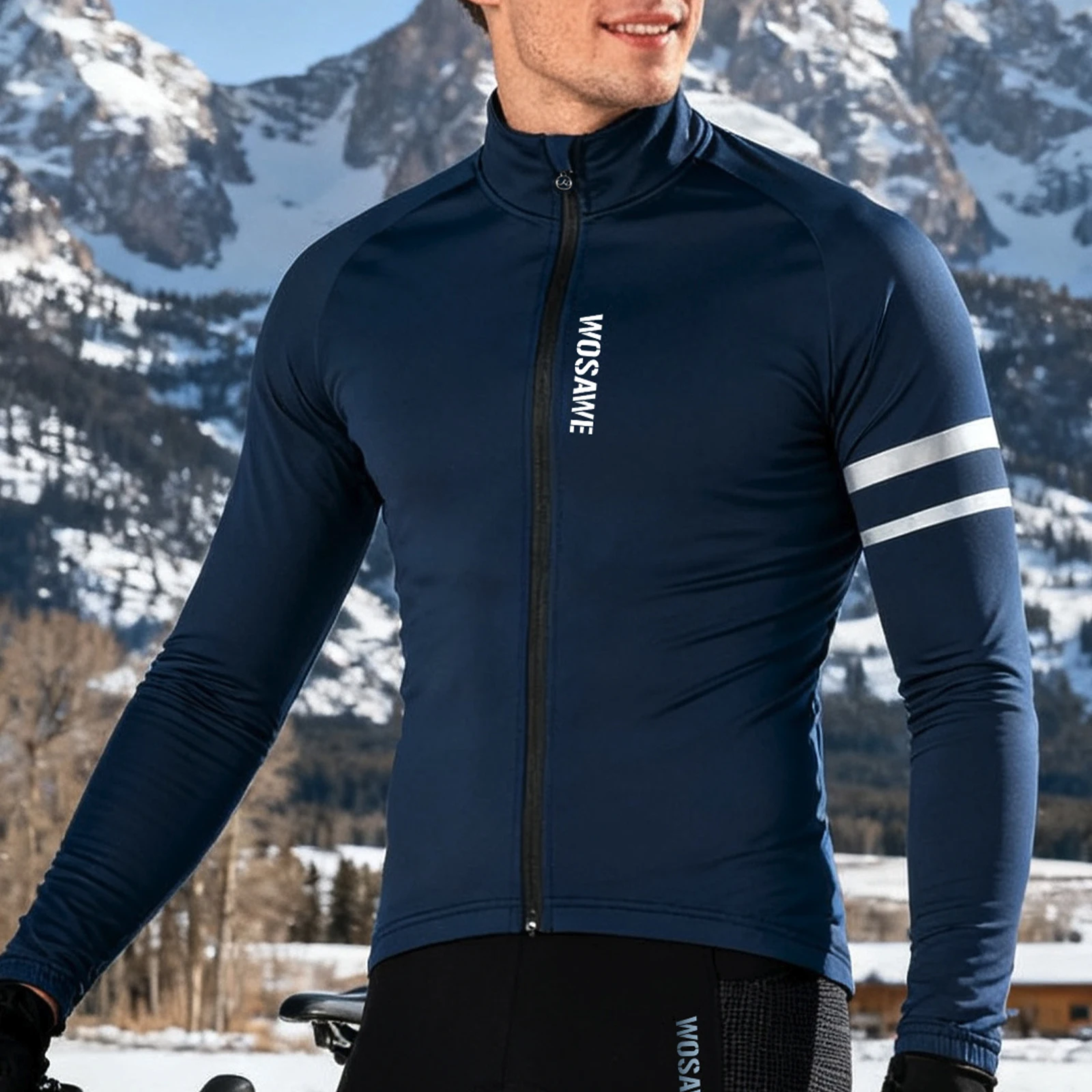 WOSAWE Winter Men\'s Cycling Jacket Waterproof Windproof Thermal Fleece Bike Jersey MTB Road Cycling Snowboarding Ski Jacket Coat