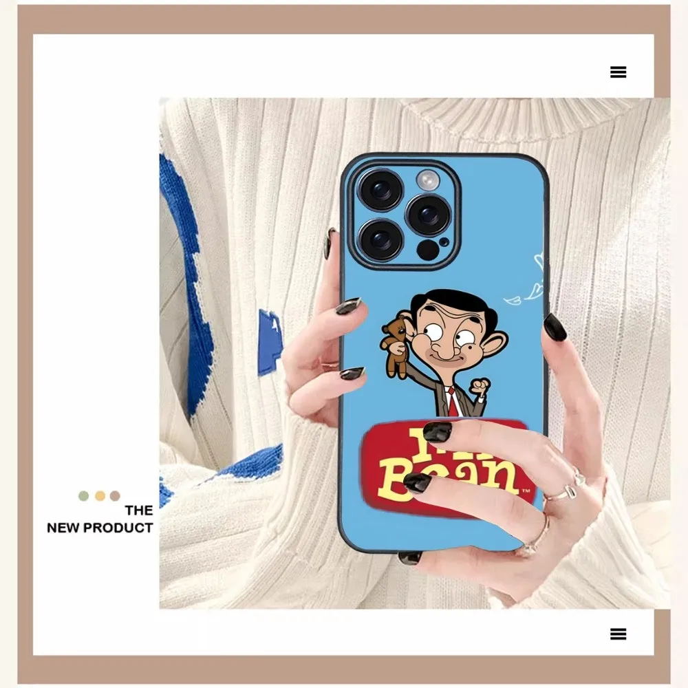 Mr.Bean Cartoon Phone Case For iPhone 16 15 14 13 12 11 PRO MAX PLUS Mini TPU Soft to Skin-friendly case