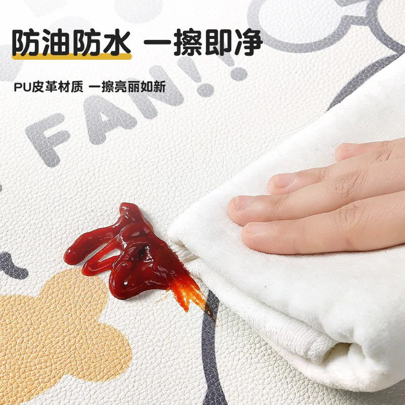 Chinese Cartoon Kitchen Mat PU Leather Kitchen Long Mat Anti-fatigue Foot Mat Waterproof and Non-slip Kitchen Rug