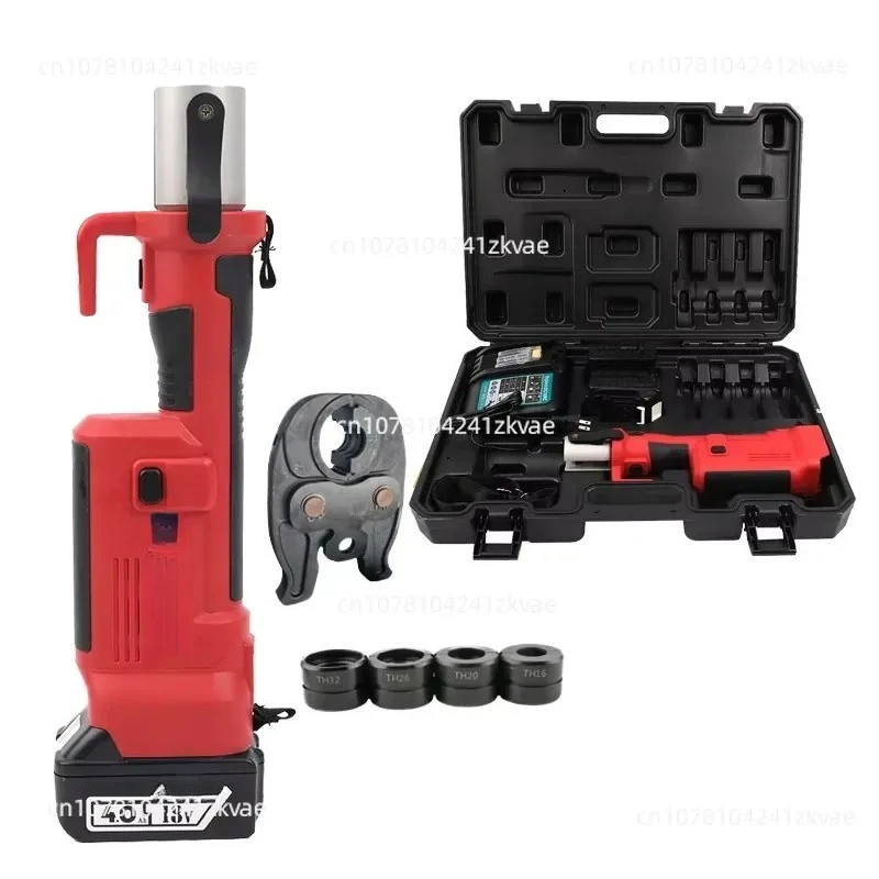 Cordless Pro Press Hydraulic Tool Kit Battery-Powered HVAC Cable Crimping Plumbing Pipe Pliers for Copper PEX TH Molds
