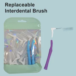 Replaceable Interdental Brush  0.6-1.5mm Cleaning Between Teeth Oral Care Orthodontic Brush Toothpicks L Shape Tooth Floss