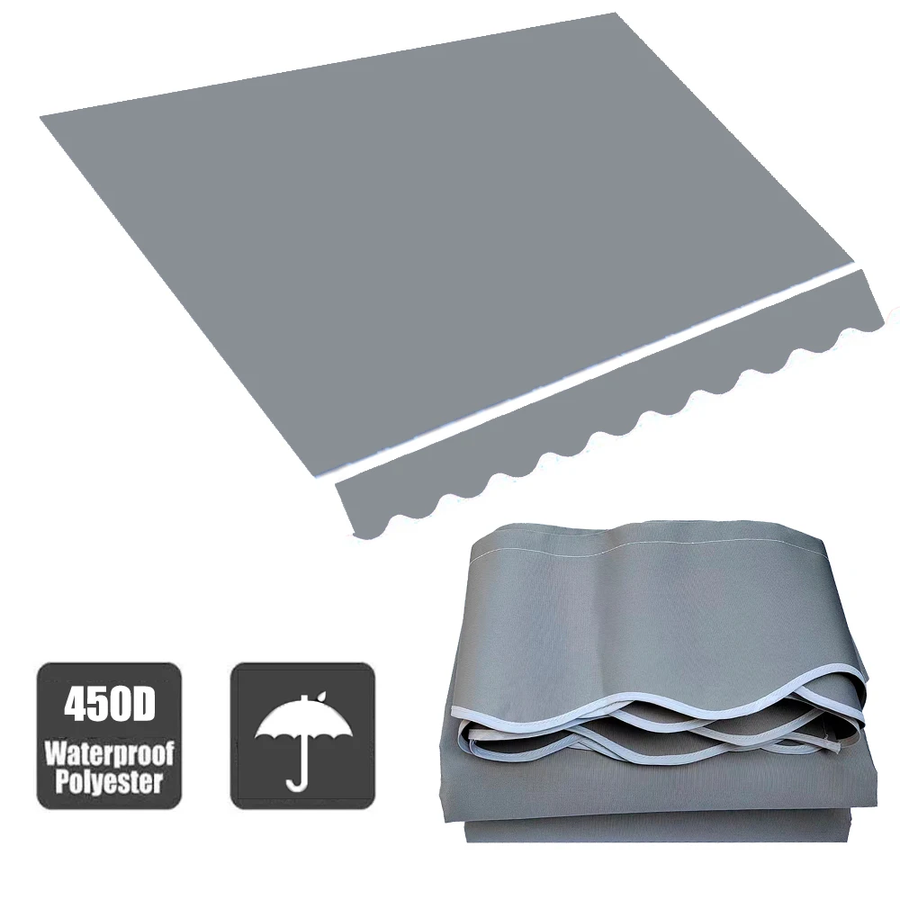 

Popular Grey Sun Shelt Heavy Duty 300GSM Awning Pre-sewn Fabric Shade Cover Camper Telescopic Tent Gazebo Rainproof Cloth