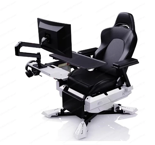 Ergonomic Excellence Cockpit Gaming And Office Chair Computer Reclining Cockpit Gaming Chair (Exclude 2 Monitors)