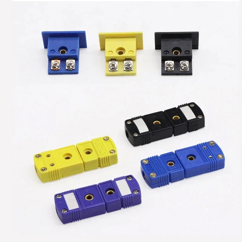 1~100pcs 열전대 소형 소켓 및 플러그 커넥터 K/T/J/E 유형 패널 장착 열전대 플러그 및 소켓 센서