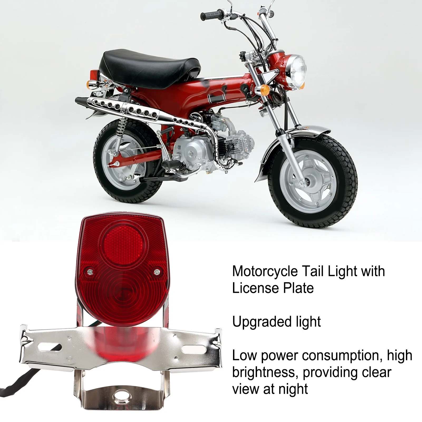 

Motorcycle Tail Light with License Plate 84701 098 000 Fit For DAX ST50 ST70 CT50 CT70 Trail Motorcycle Tail Light Plate Bracket