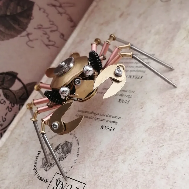 

Sunchamo Steampunk Mechanical Crab Full Metal Handmade Cute Creative Crafts Decoration Birthday for BF Gifts Living Room Decore