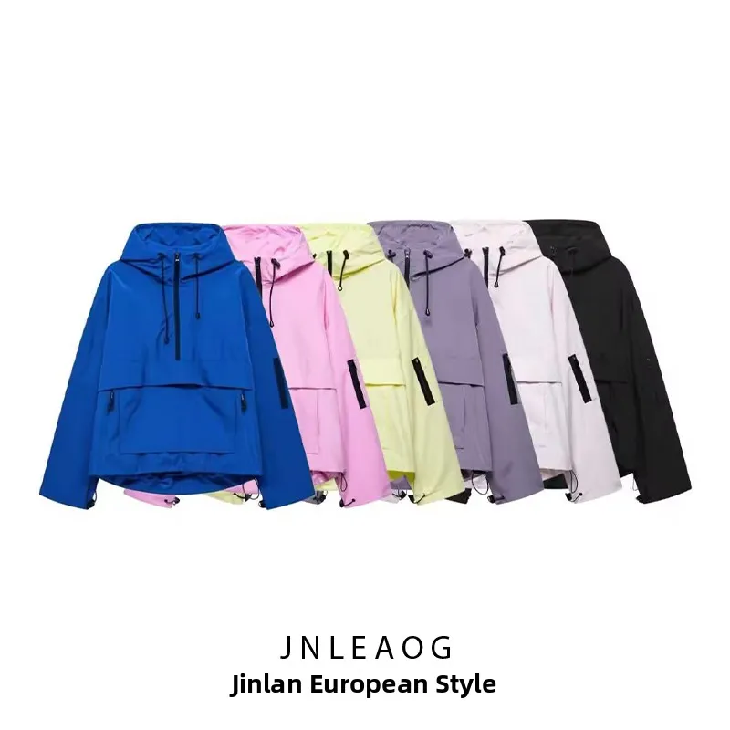 

JNLEAOG Women's Casual Fashionable Hooded Jacket Autumn New Style Outdoor Sportswear Windproof Breathable Polyester Inner Liner