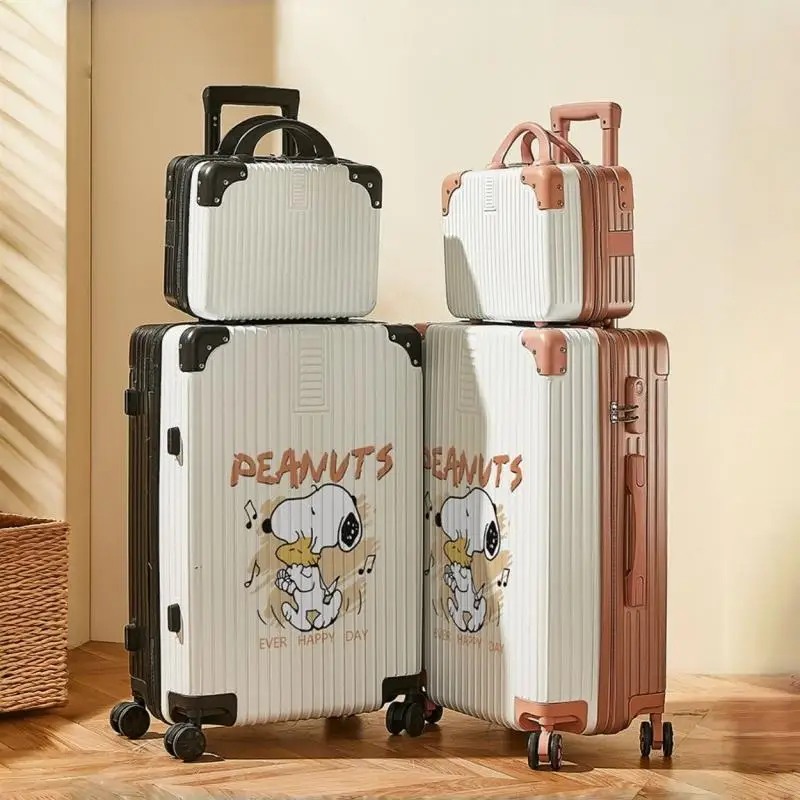 Snoopy Cute Suitcase Trolley Case Anime Luggage Box Multifunctional Student Travel Boarding Cartoon Password Lock Box